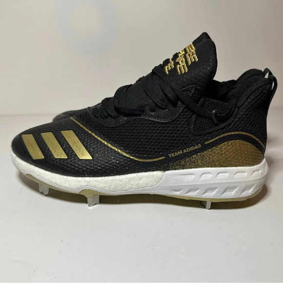 NEW Adidas Icon V Baseball Cleats Black Gold G28237 Size M 9 NWOB (238 Box 27) - Picture 3 of 9